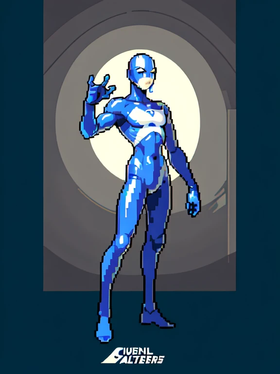 (masterpiece, top quality, best quality), pixel,pixel art,1male,pepsiman,blue suit logo pepsi ,full body,