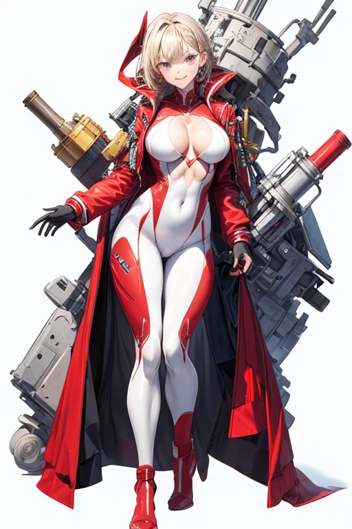 [(white background:1.5)::5], (bottle bottom:0.9), masterpiece,(full body:1.2),(masterpiece, ultra high res, 16k uhd, high quality),1girl, red suit, huge chest, full body, smirk,perfect face, full body suit