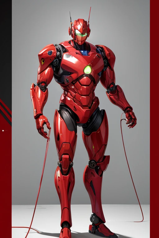 1man,red robot suit,full body,4k,8k,hd,ultra hd,detailed,