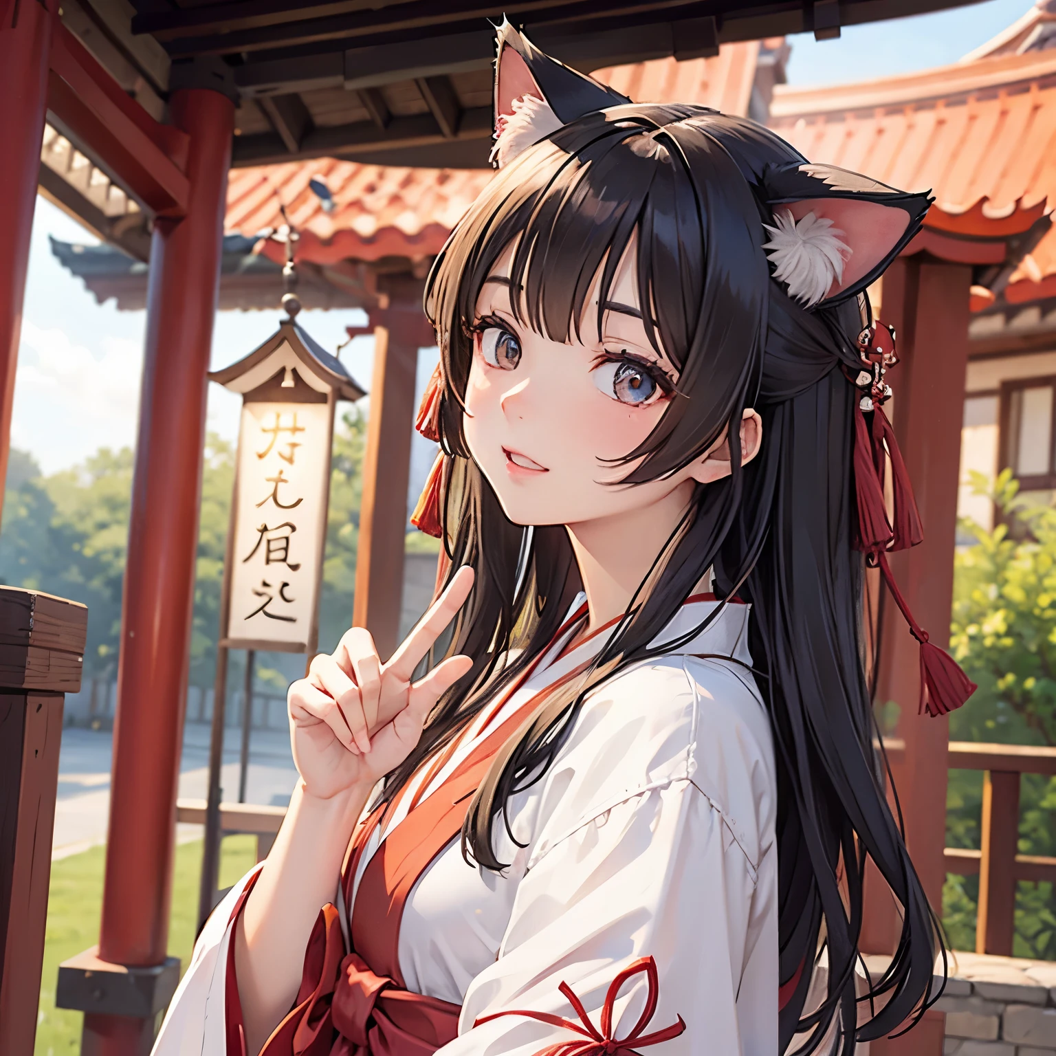 Cat ear、Shrine maiden、sincerity、peace of mind