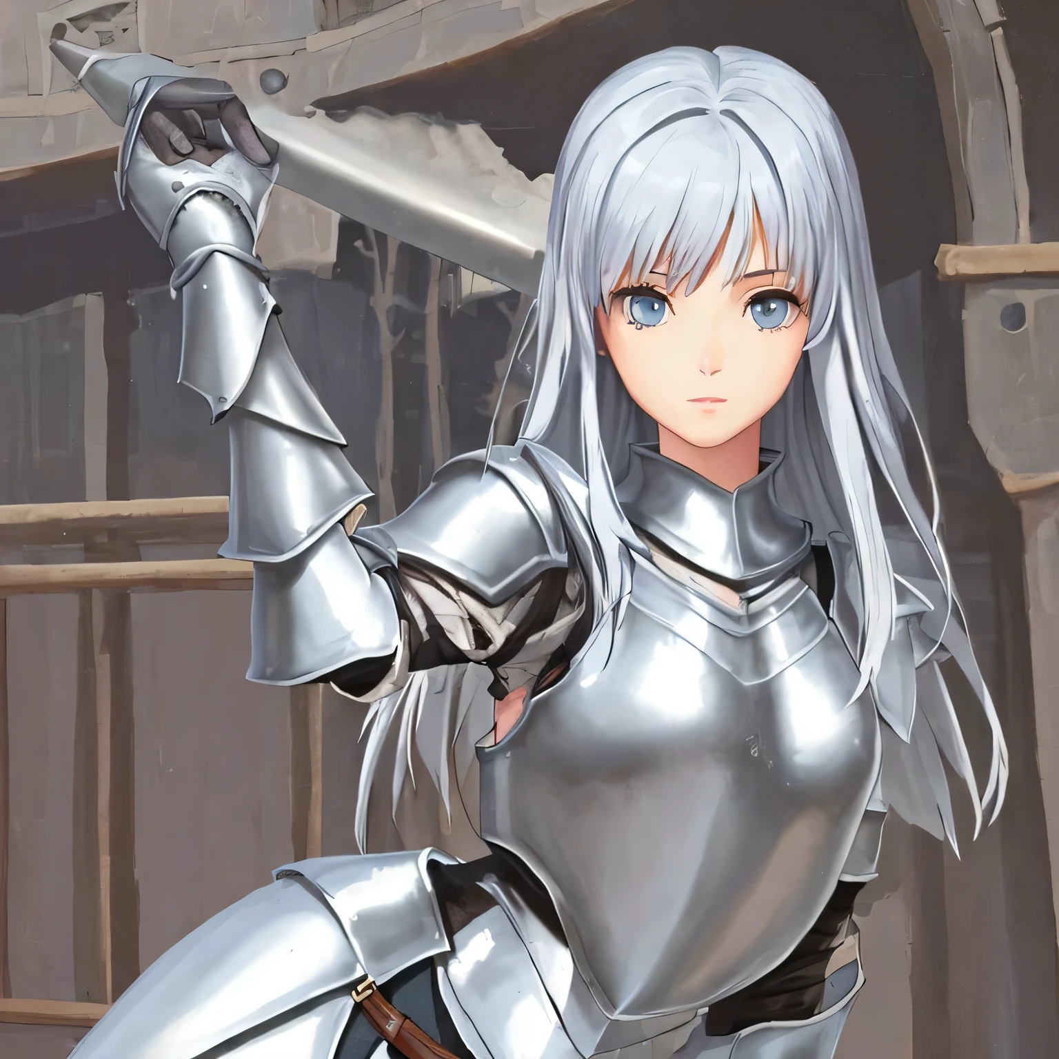 Beautiful girl in armor