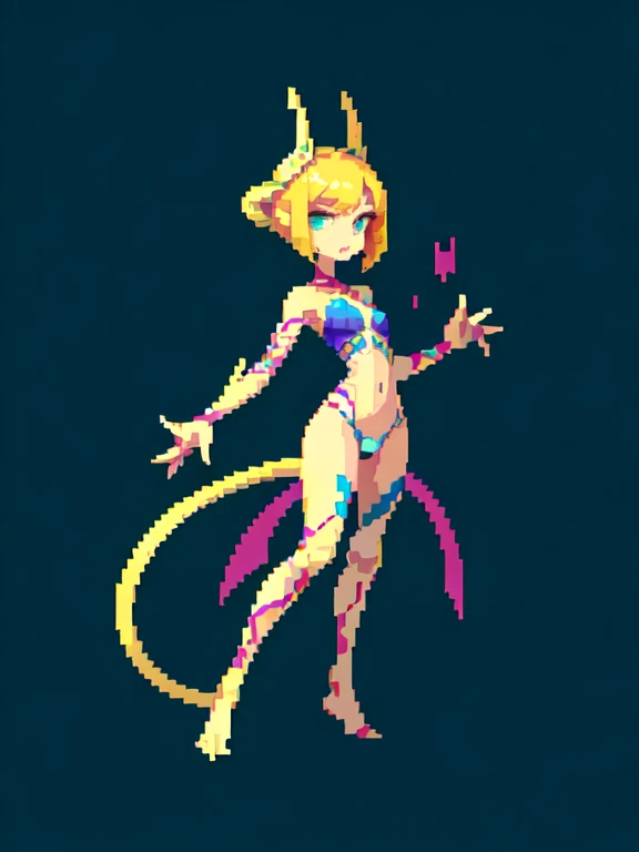 (masterpiece, top quality, best quality), pixel,pixel art,1lizardgirl,full body, 
 