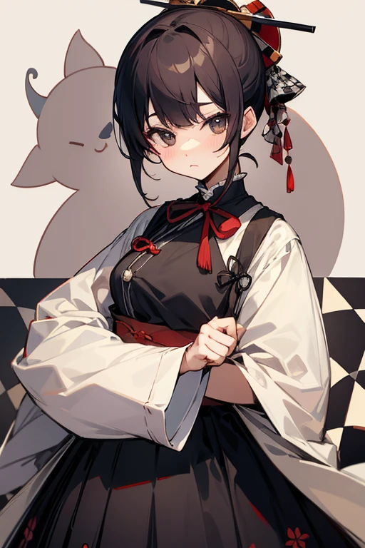 Westernized、cute、Taisho、Big checkered clothes、