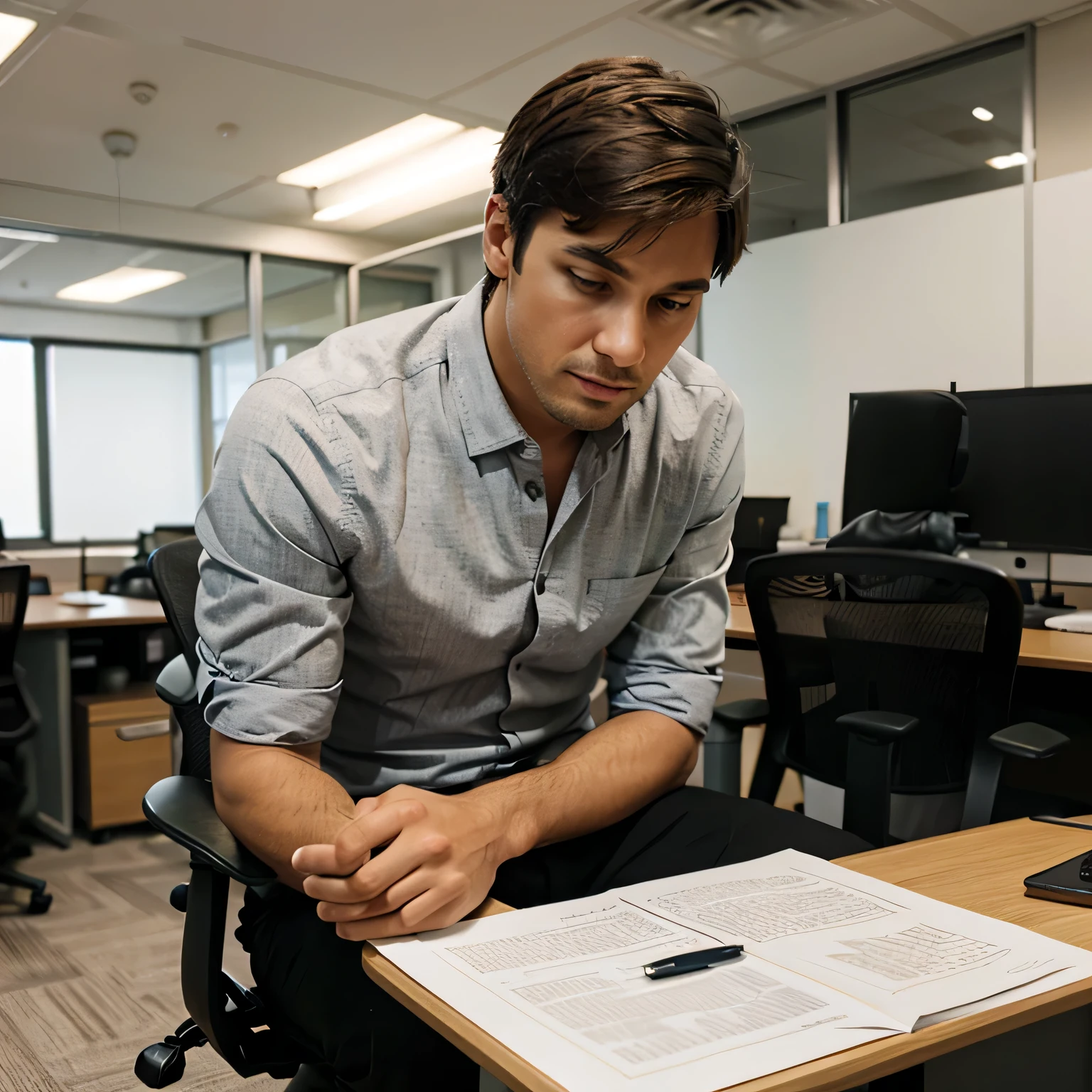 A man sitting in an office