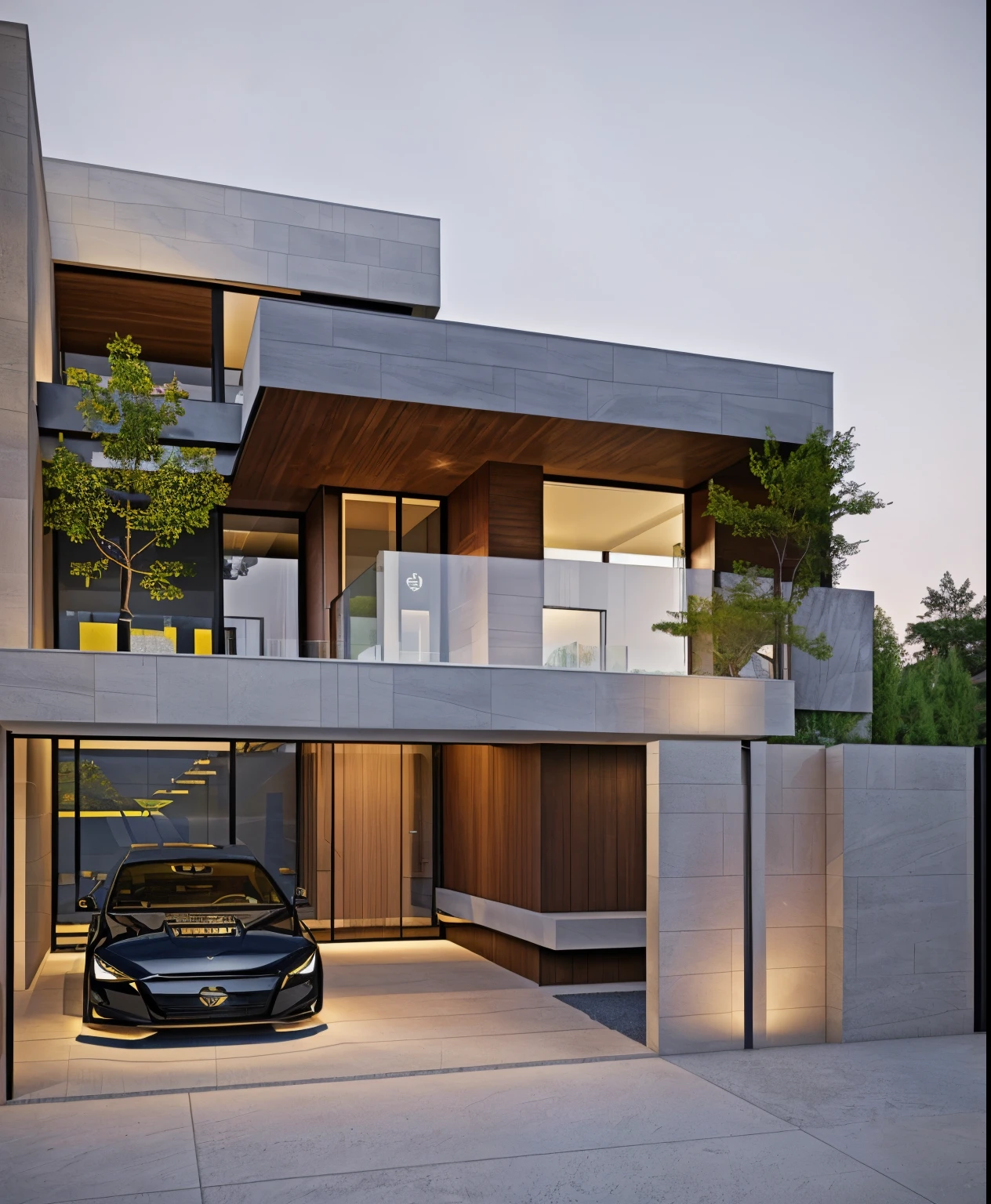 villa modern,night, Realistic, exterior, sunlight, house, RAW photo, 8k uhd, dslr,  (high detailed skin:1.3), soft lighting, ultra quality, film grain, Fujifilm XT3, sharp image, best quality, authentic, hight quality,