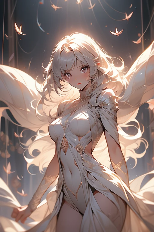 multiple arms, four arms, chitin, drider, dark elf white fluffy abdomen, spinneret, monster girl, cobweb, chitin legs