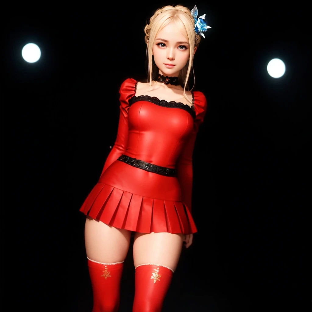 Marie Rose, light blue eyes (melhor qualidade,ultra-detalhado,Realista:1.37), lindo rosto detalhado,Simetria perfeita,corpo perfeitamente modelado,Maquiagem perfeita,cores vivas,studio lighting