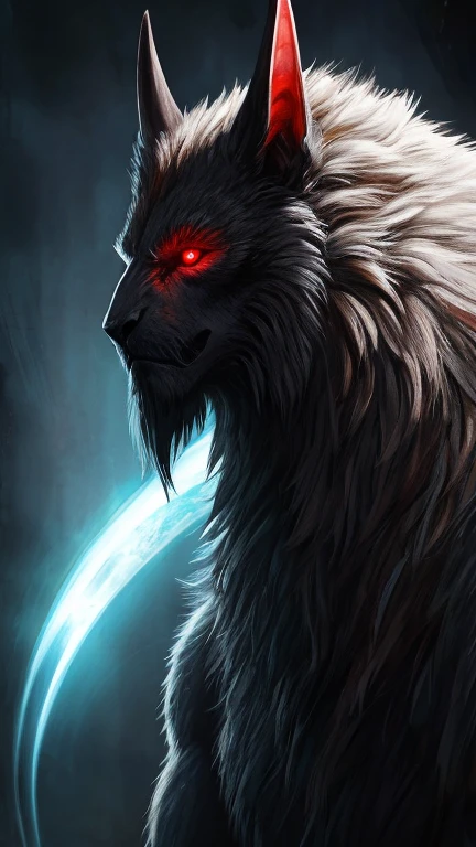 Black fur cascaded down the muscular frame of this tall monster, its strange appearance accentuated by the glowing red eyes that gazed intensely. The handsome male figure exuded an air of mystery and power, his form a mesmerizing sight to behold.
(Masterpiece, ultra detailed, highest quality, dramatic realism, realistic shading, intricate textures, solo, full body, profile picture, best quality rendering) by DarkFurDesigner, RedEyedMonsterMale, MutantBeauty, detailed fur, realistic eyes, imposing presence, expressive face, masterpiece, stunning ???????, dark background, bold colors.