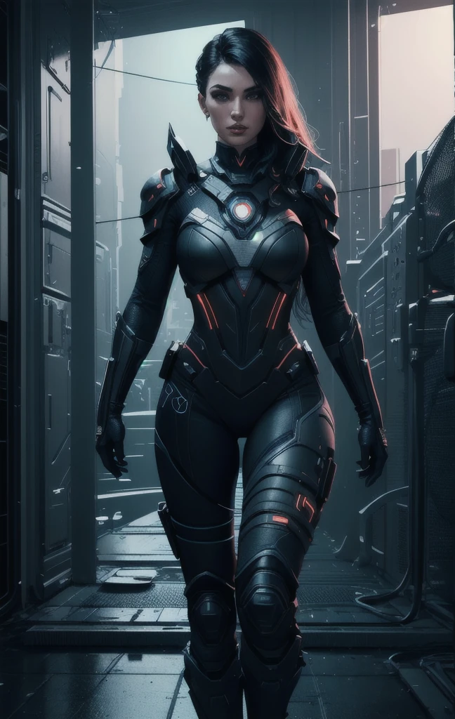 (Comic Style), (Color Line Art:1.5), ((best quality)), ((masterpiece)), (detailed:1.4), 3D, Beautiful cyberpunk female villain image,HDR (High Dynamic Range),Ray Tracing,NVIDIA RTX,Super Resolution,Unreal 5,Subsurface scattering,PBR textures,Post-Processing,Anisotropic filtering,Depth of Field,Maximum clarity and sharpness,Multi-layered textures,Albedo and highlight maps,Surface Shading,Accurate simulation of the interaction between light and material,Perfect proportion,Octane Rendering,Dual color lighting,Large aperture,Low ISO,White Balance,Rule of Thirds,8K Native, (Practical:1.3), (mature adult:1.5)