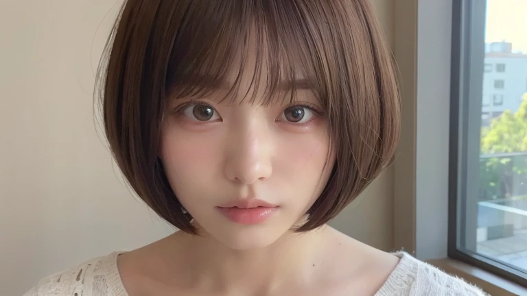 (Bob Cut Hair:1.2),(wear a blouse:1.2),1 girl,Japanese,21 years old,(Small breasts:1.3),(highest quality,masterpiece:1.3,超A high resolution,),(Very detailed,Caustics),(Photorealistic:1.4,RAW shooting,)Ultra-Realistic Capture,Very detailed,High resolution 16K human skin closeup。 Natural skin texture、,Pores、、、、、、、、、It must be detailed enough to be easily identifiable。 Skin tone is even and healthy looking。 Use natural light and color, Sad expression, Looking at the camera, Perfect dynamic composition, Inside the church