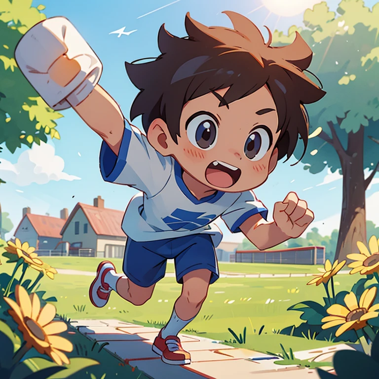 One sunny day, the town announced a children's race, and Tommy eagerly signed up, determined to prove himself.