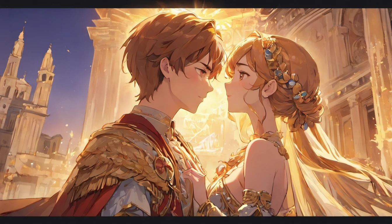 ((Highly detailed CG unity 8k wallpaper)), Roman Emperor Constantine the Great and a beautiful woman named Serdica, beloved by the Roman Emperor Constantine the Great. A happy couple. An eternal bond of love. Mutual affection. Pure love. romantic, sunset, back only, photorealistic The refreshing breeze of early summer.“My Rome is Serdica” amor.rome.Magnificent and lyrical. Dramatic. With admiration for Sofia, Bulgaria.epic. symphonic.dramatic , view background. urban. Super beautiful. high resolution. high quality. High resolution. digital art. Super beautiful. high resolution. high quality. High resolution. digital art.