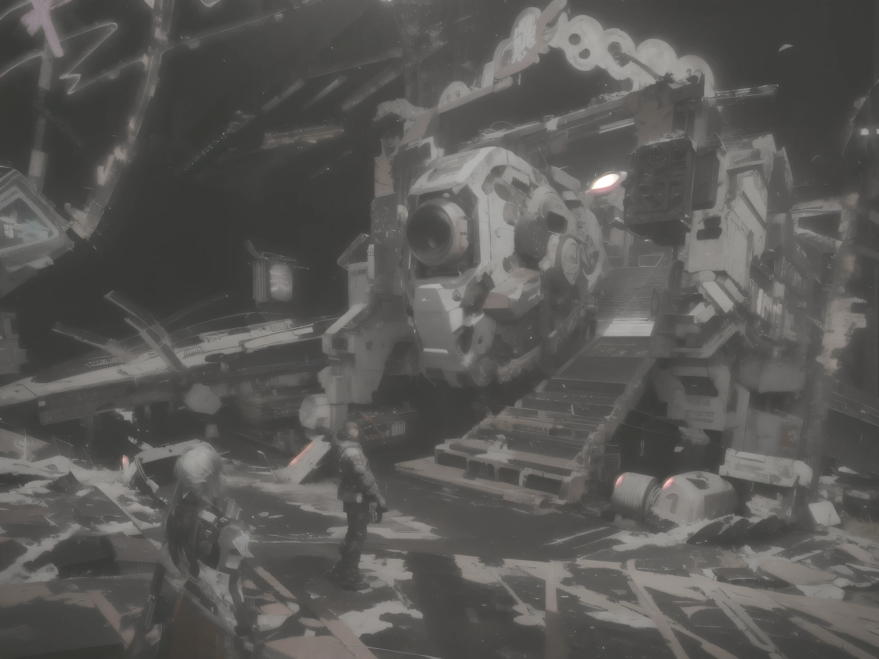 Spring Festival, The red Chinese characteristic mecha in the background, Conceptual art of the work, Concept works,，Cyberpunk style，Realistic style mecha, Mecha inspiration, ，4k，HD，realistic art，2077， ((cyberpunk future)), Image of a cyberpunk city center, Surrounded by buildings，Spring Festival，Cards everywhere, Retro，Direct light，Strong light and dark