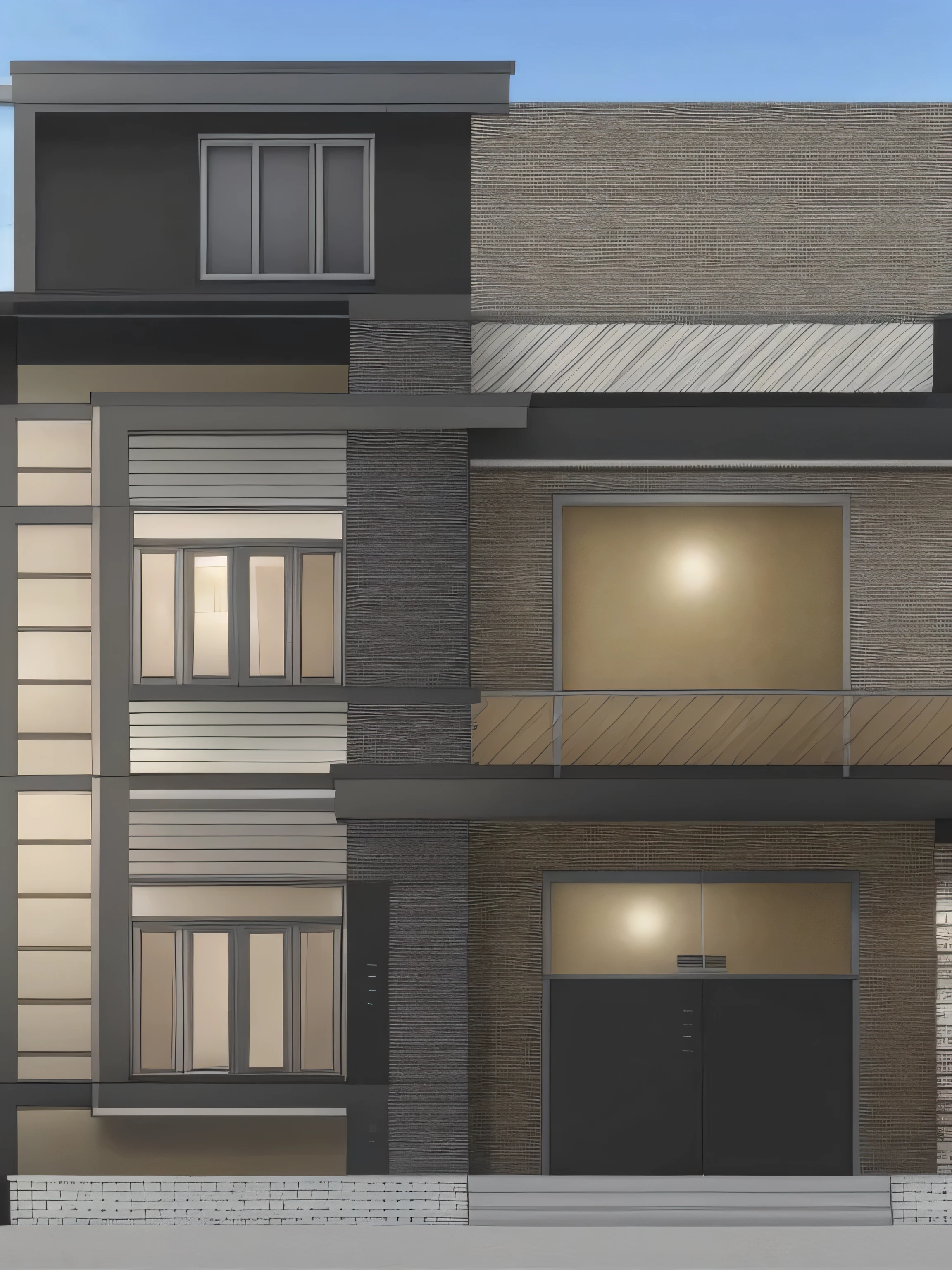 a drawing of a two-story house , elevation view, street elevation, front elevation view, high detail drawing, 2d side view, 2d autocad, front elevation, front and side elevation, detailed line drawing, orthographic front view, line drawing, architectural plan, architectural section, overall architectural design, inter-dimensional villa