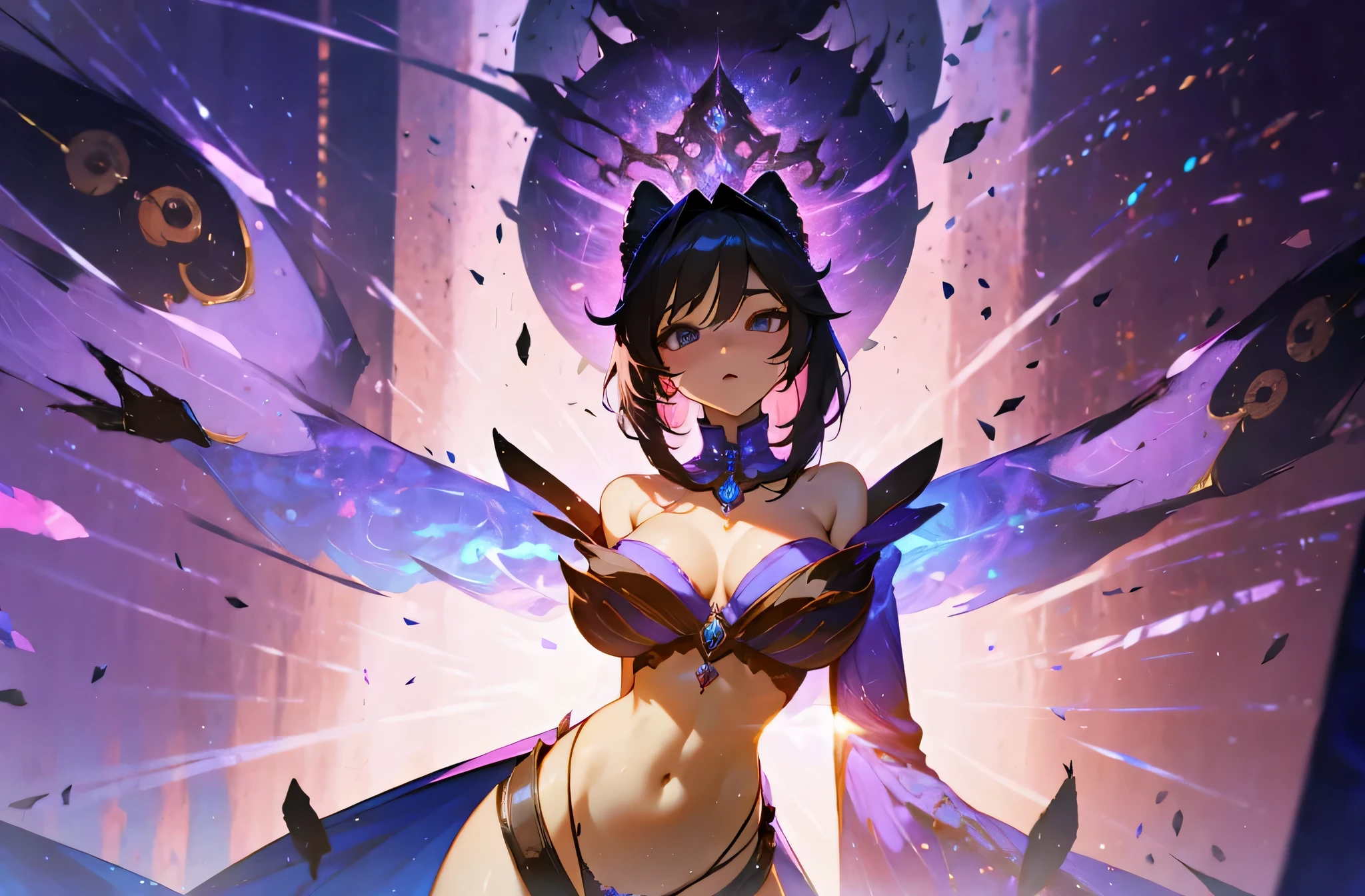 HDuring、Cowgirl、big breasted beauty、legs spread apart、Looking up、whole body