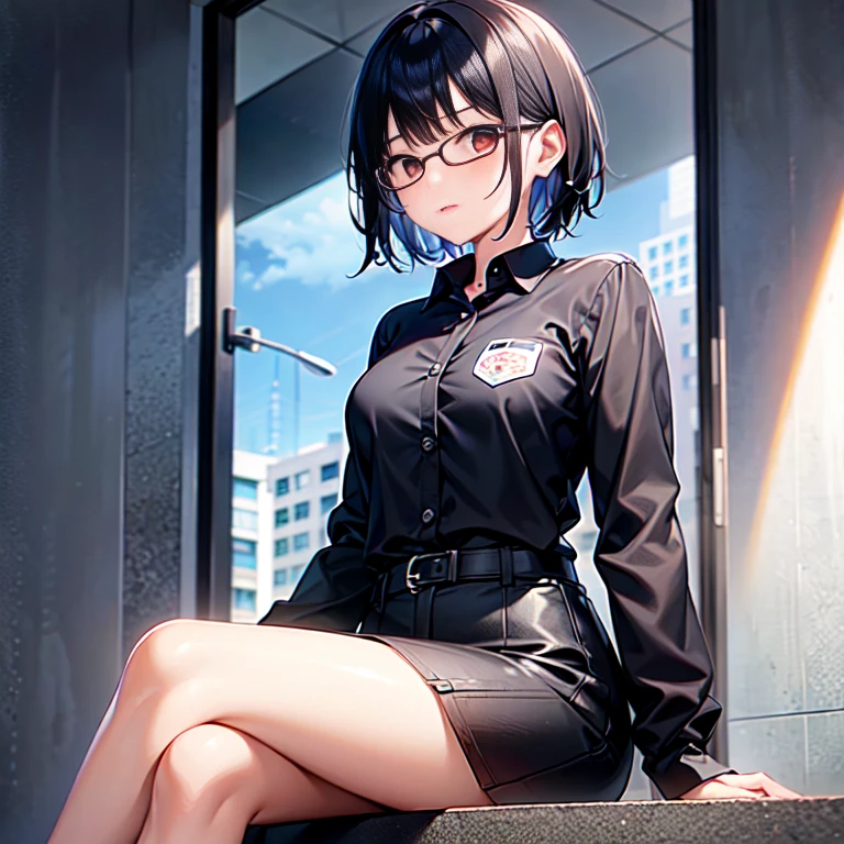 (Best quality, Ultra detailed, Golden ratio, Masterpiece:1.2), Theatrical lighting:0.7(ray tracing), 1 girl, Makoto Yuki from Persona 3, turned into a woman, posing, athletic body, small thighs, small breasts,perky breasts, heart-shaped ass, tight pussy(shiny skin)(detailed skin) (perfect hands), posing, sexual, attractive, lewd, orgasmic, blushing, very feminine, wearing a School uniform, thigh highs(perfect eyes), on a rooftop at night