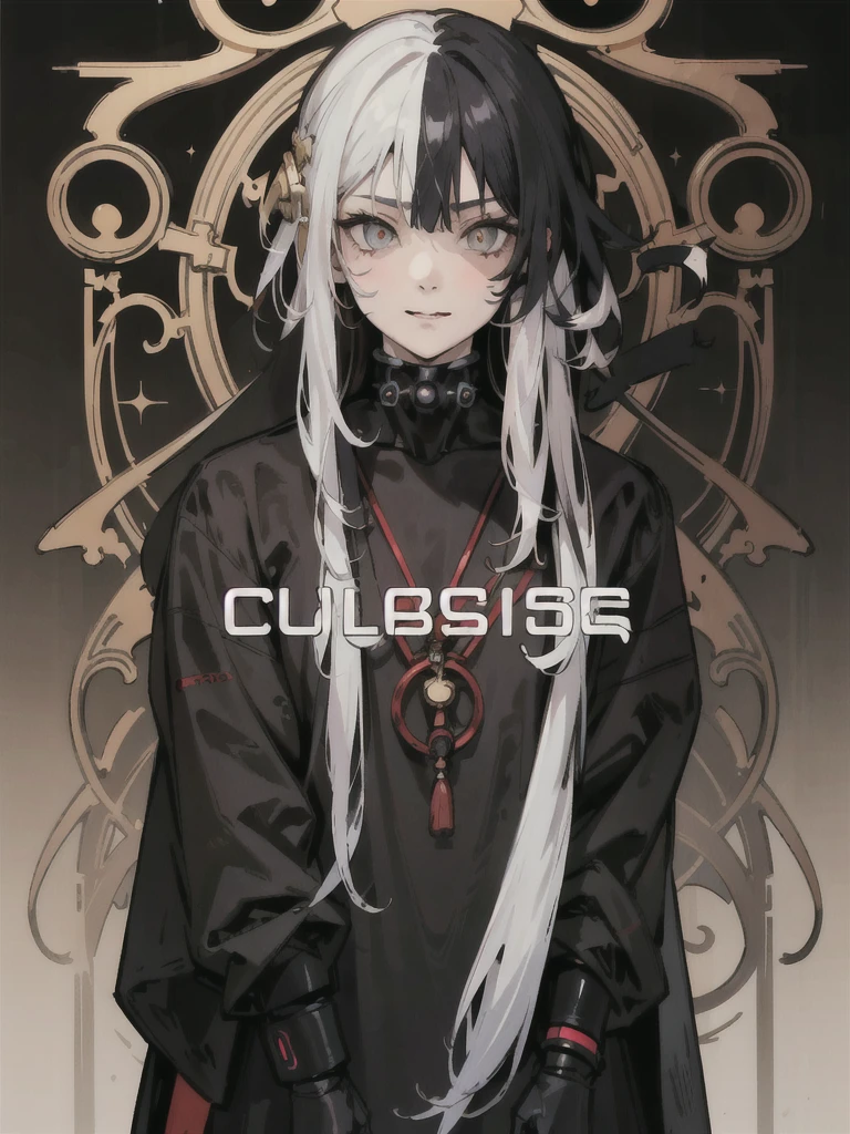 (High resolution), (Ultra delicate), (clear), Realistic,((A girl with white hair and gold inner color)).((cyber punk)),face,Skin realism、A fusion of Japanese style and the near future、Black pupil、Astrology