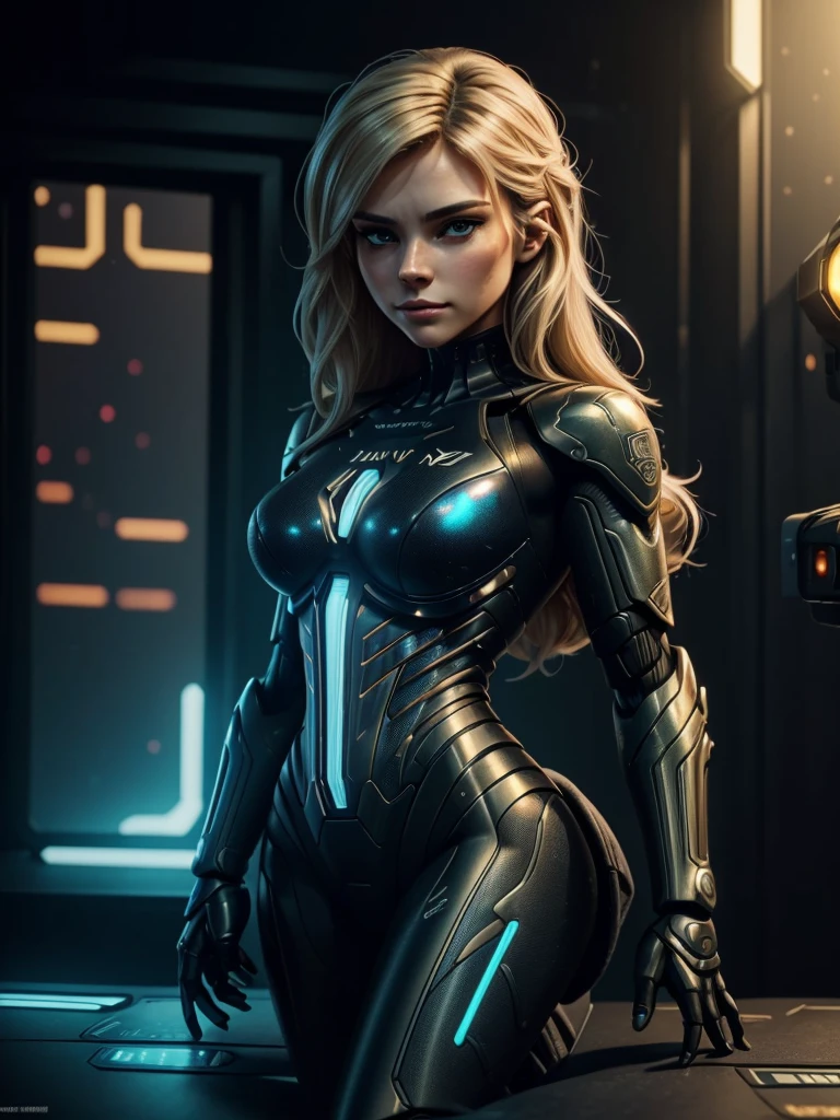 A beautiful blonde, wearing a sweatshirt,inspired by "Selina Kyle"(Very detailed: 1.2), (Canon EOS R6 Best Quality: 1.2), (8k: 1.0), (EMB-RRF-Low: 1.0), (Many large black tattoos on middle open cybernetic head,show inside, Detailed face, Ultra-detailed eyes and using high-tech sunglasses with holographic display 1.2), sharp focus (Award-winning photos: 1.2), (Subsurface scattering: 1.2), (Subsurface scattering: 1.2). 1.1) (A beautiful super detailed robot: 1.2), ( Ultra-fine hair: 1.2), (wonderful body: 1.2), (whole body: 1.2), (dynamic posture :1.2), neon light glow, (Detailed electronic eye:1.1), close up (Surreal:1.2), role playing game, Cyberpunk 2077 style, Dramatic Lighting, (Highly detailed futuristic cityscapes:1.2), (novel: 1.2). 1.2), Professional portrait photography, WLOP Greg Rutkowski, Jeffrey Simpson, Alphonse Mucha