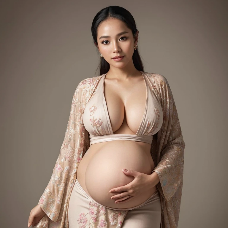 Ibu hamil, or pregnant mother in Indonesian, is a beautiful sight to behold. Her Shiny skin glows with the radiance of motherhood. In her Sexy Pose, she cradles her belly with one hand, revealing the Best Quality of her figure. Her Masutepiece is a testament to the miracle of life growing inside her. The image is extremely Delicate and Beautiful, capturing the essence of womanhood and motherhood. In High Definition, every detail is finely Detailed, from the wrinkles on her forehead to the curves of her belly. This Official Art is a Highly Detailed ticker Unity 8K Wallpaper, evoking a feeling of awe