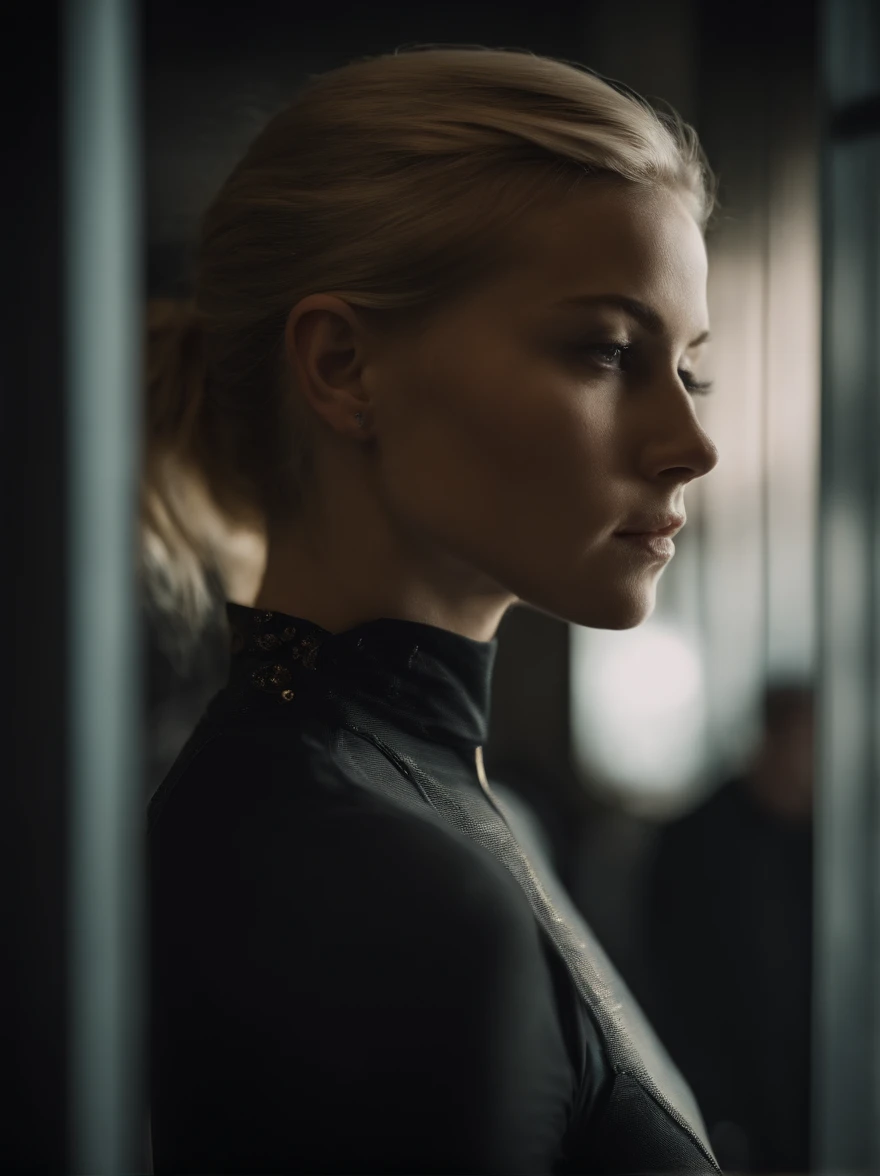 Eine Junge Frau,  24 Jahre, Blond,  (Side cut 1.2), Body from the neck down (Cyborg 1.2)