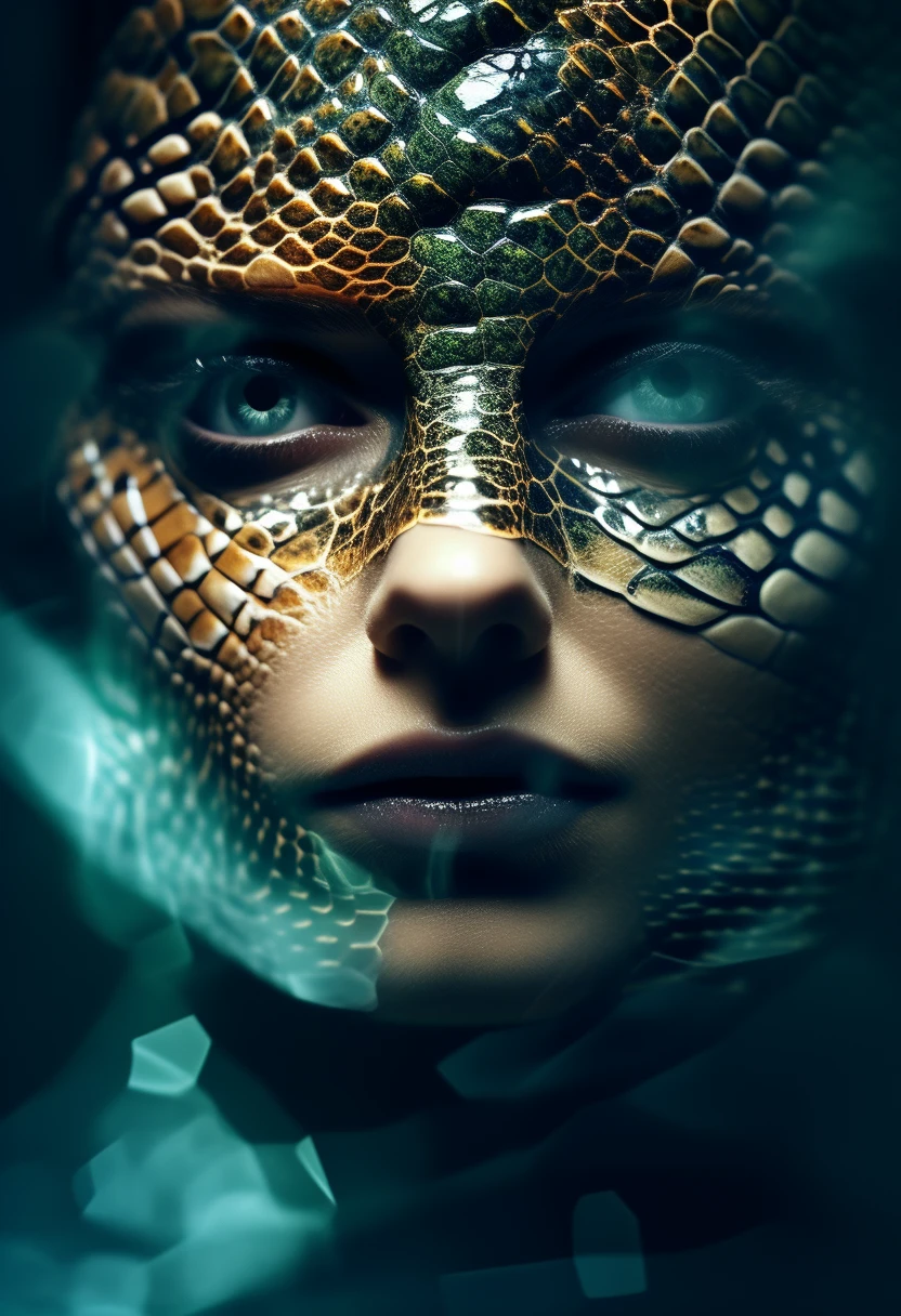 Reptilian Woman ~ Double Exposure