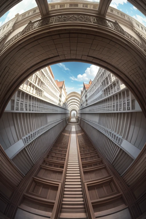 Trick Art、Escher、ultra wide angle lens