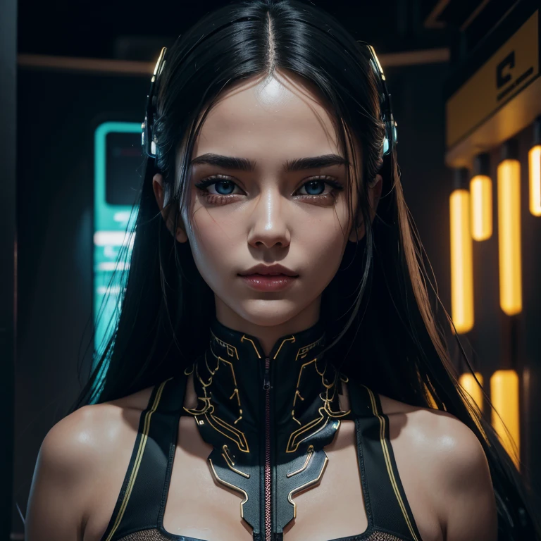 naked girl with sexy figure, cyberpunk style, I stand tall, dressed in neon mesh, against the backdrop of incredibly fantastic alien landscapes, 4k, 8 k, maximum realism, on the body only clothes made of transparent neural mesh and combat implants, emphasizing body lines , Photorealistic graphics, maximum attention to facial quality, HDMI, HD, high quality photo, PHOTO-REALISTIC BODY AND FACE, special attention to detail on the face and body. transparent, high-quality images of the face and body.