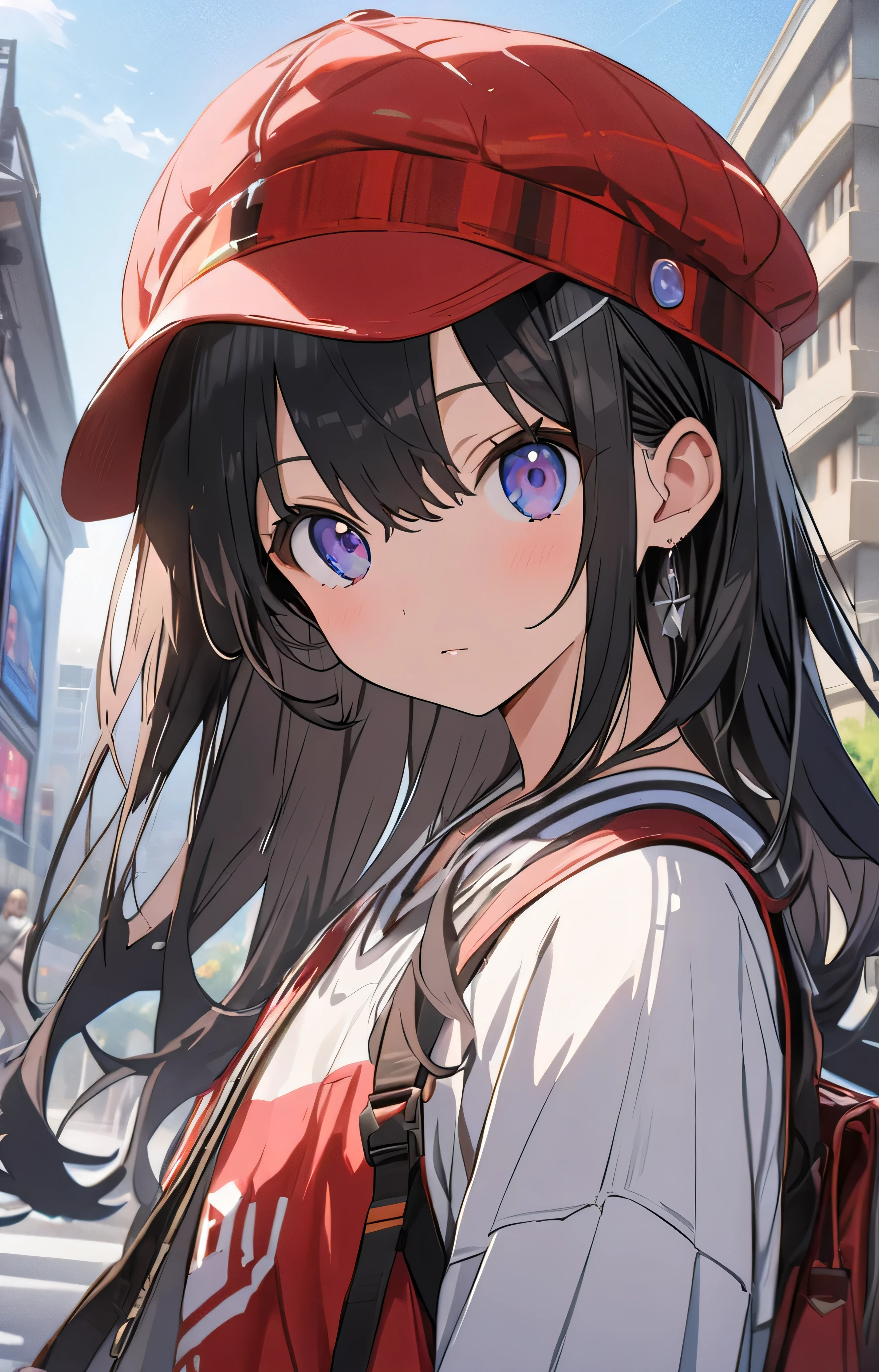 (highest quality、masterpiece、High resolution、detailed),(anime style)、flat style、(detailed beautiful face), BREAK,(1 boy:1.4、Handsome:1.2)、(College Boys)、cool、A refreshing look、Casual clothing、Tokyo station front、Daytime hours,Dynamic Angles、anime