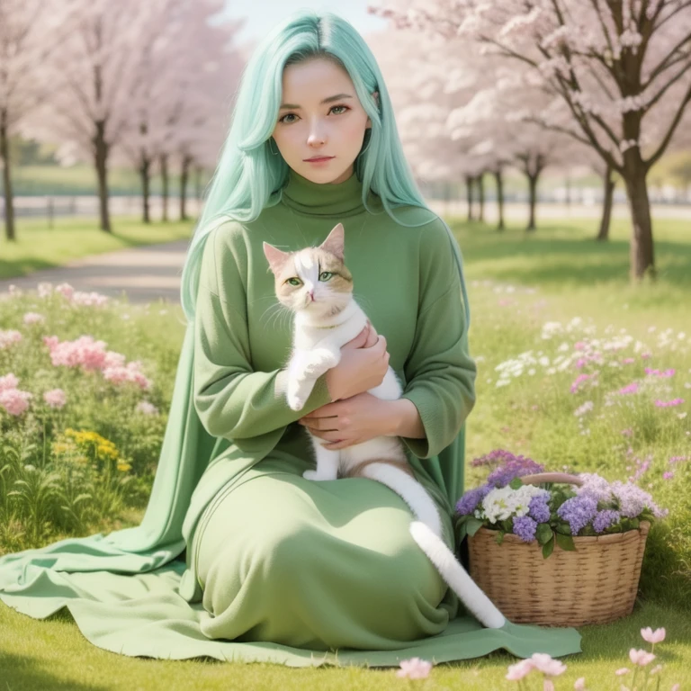 there is a woman sitting on a blanket holding a cat, very beautiful cute catgirl, very beautiful photo, lovely woman, cute digital art, lovely and cute, very clear picture, cute cartoon, cute and lovely, realistic cute girl painting, very beautiful girl, realistic picture, attractive cat girl, beautiful anime catgirl, beautiful depiction, cute woman, beautiful art
