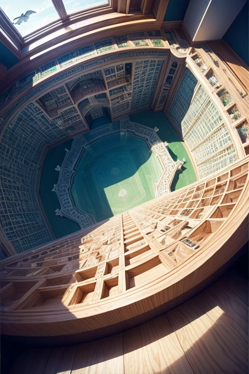 (((Trick Art)))、Escher、Bird&#39;s Eye View、ultra wide angle lens