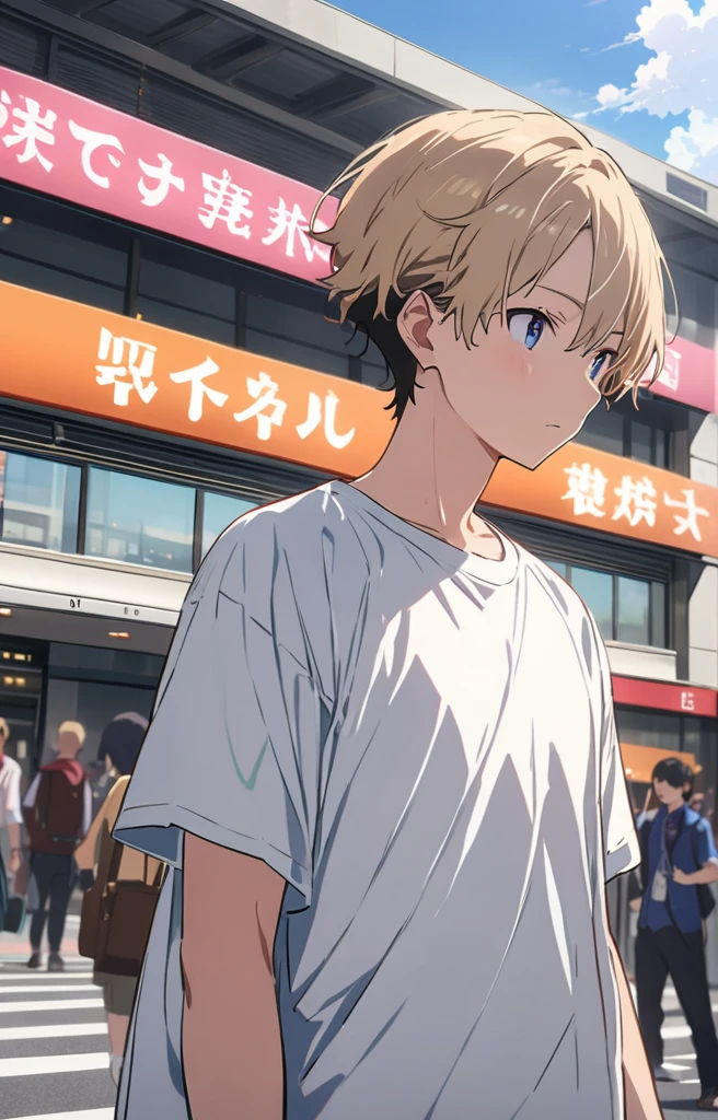 (highest quality、masterpiece、High resolution、detailed),(animeスタイル)、flat style、(detailedな美しい顔),  BREAK,(1 boy:1.4、Handsome:1.2)、(College Boys:1.2)、cool、A refreshing look、Casual clothing、Tokyo station front、Daytime hours,Dynamic Angles、anime