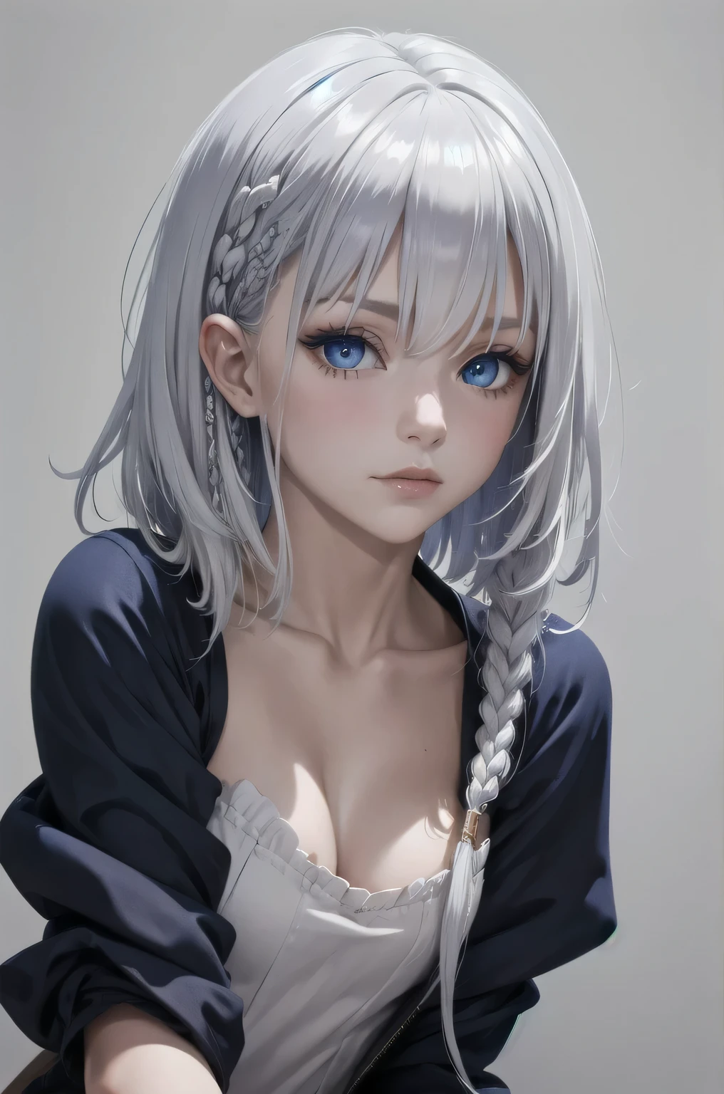 masterpiece, best quality, beta, silver hair,blue eyes