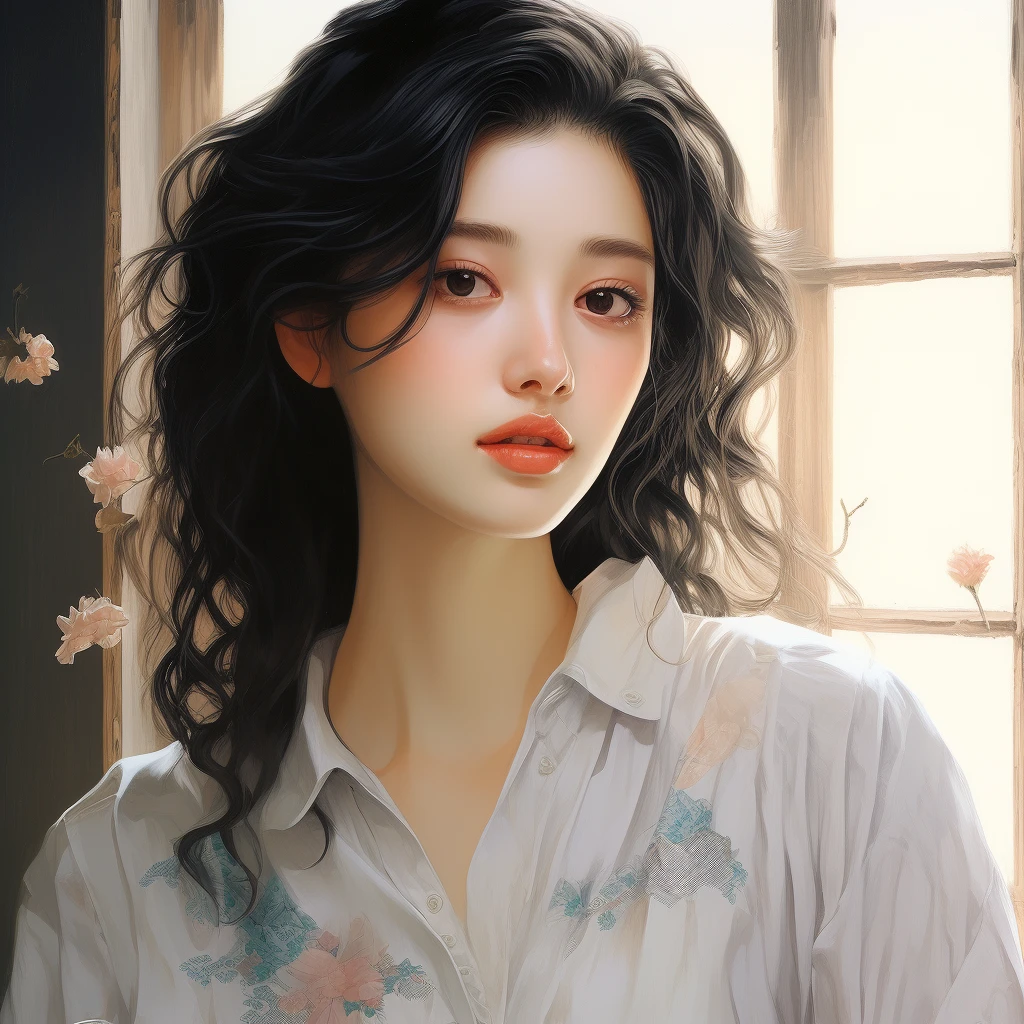 Close up portrait of woman in bra top posing in room, Seductive Anime Girl, on desk, extremely high details, a hyperrealistic schoolgirl, with large breasts, SFW huge breasts, realistic shaded perfect body, beautiful alluring anime woman, a hyperrealistic schoolgirl, alena aenami and artgerm, extremely high details, Tifa Lockhart, Naughty anime style, plus size model, Scruffy body, Naughty body, full body view