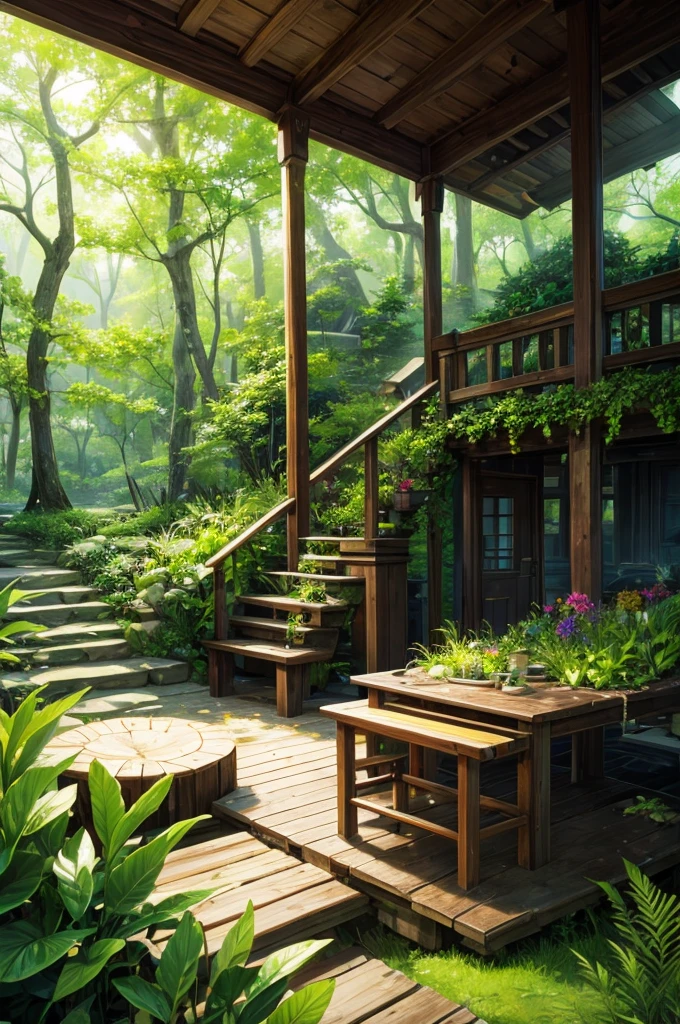 highest quality、lush forest and plants