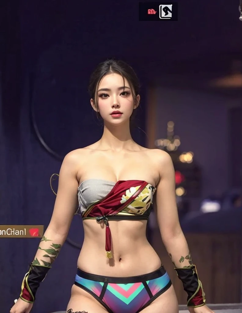 Beautifull,Wearing sexy pajamas, graceful posture, facing the camera, full of imagination, first love,Big breasts