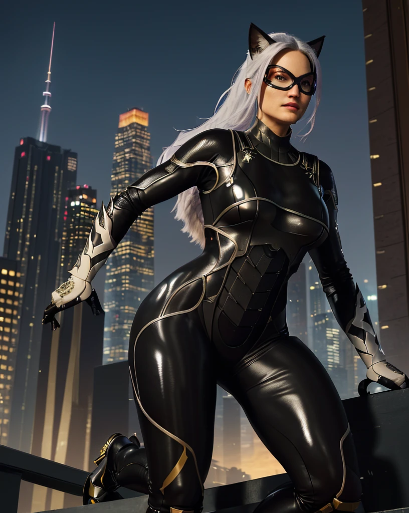 at night, skyscrapers, on rooptop,
feliciacat, Minka Kelly  , full body photo, jump,attack, dynamic pose,
mask , serious, long white hair,  , black bodysuit , perfect body,
shiny latex texture, skintight,
huge breast, (extremely narrow waist:1.3), wide pelvic,big hip, thigh,calf, highheels,
(realistic skin_details, sharp focus, eyes_focus, masterpiece,best quality,finely detailed,extremely detailed, realistic detail,clear_image,realistic, high_resolution,distinct_image:1.2)