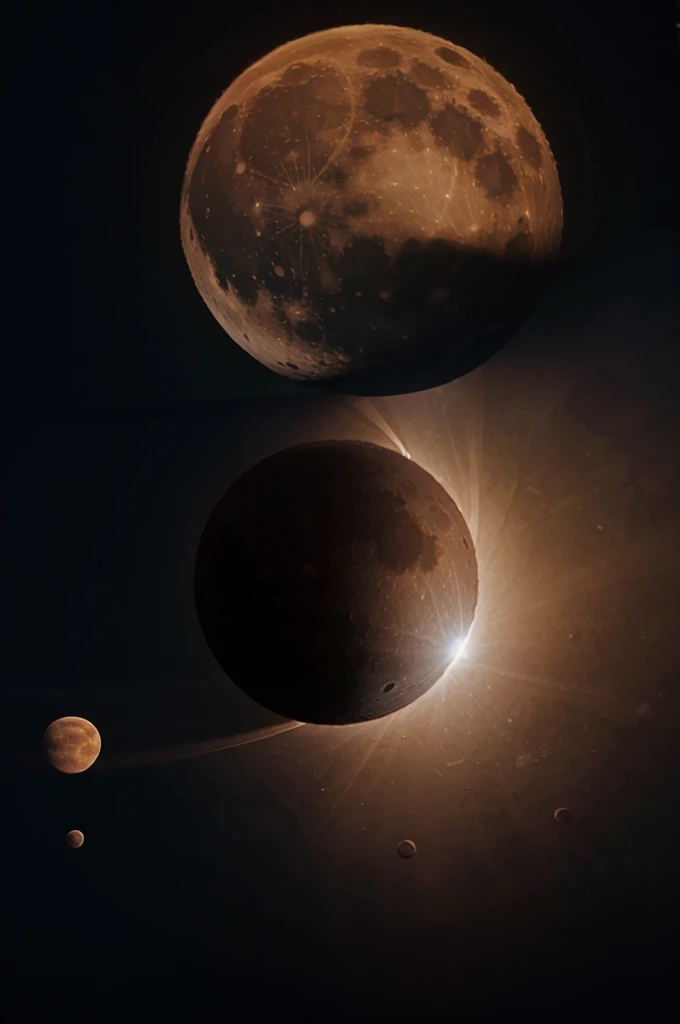 Illustrate/draw the shadow of Earth on the Moon during a lunar eclipse