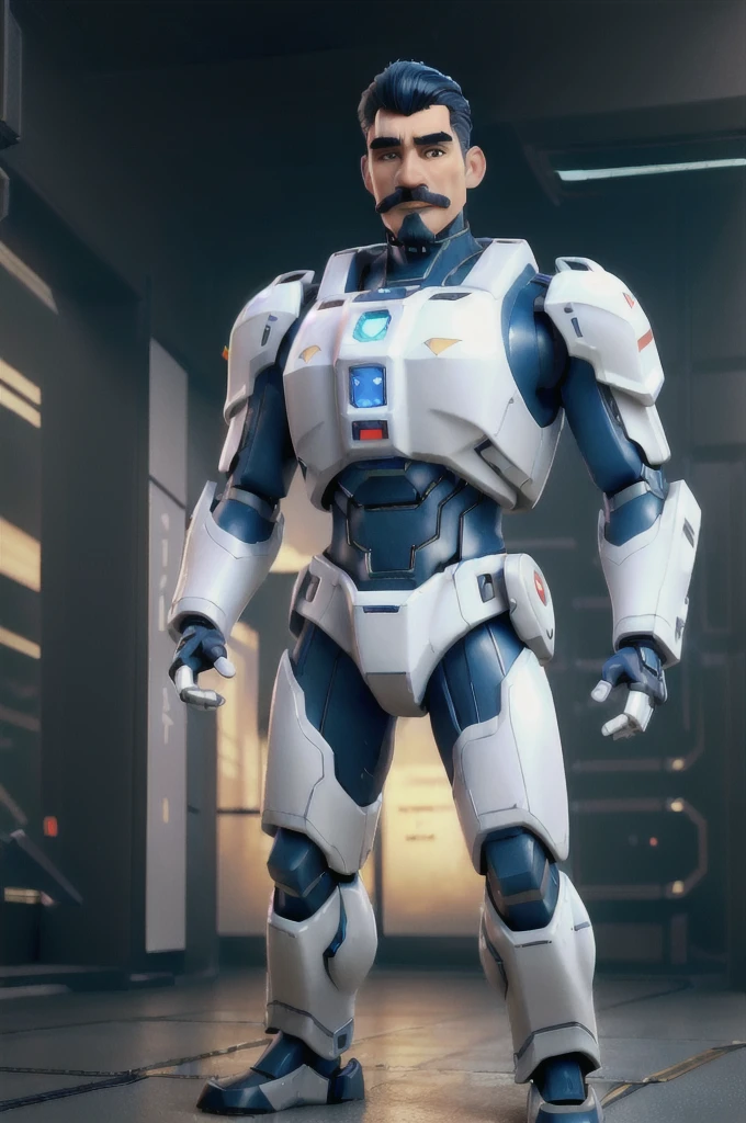 (Best Quality, 8k, 32k, Masterpiece, UHD: 1.3), (Pictures of Japan Attractive Man with mustache), (Cyberpunk: 1.4), (Realism: 1.4), (Best Quality: 1.0), (Super-Resolution: 1.0), 8K, RAW Photos, (Masterpiece: 0.2), Ultra Detail, One man with mustache, ((Big: 1.4)), (Long Wavy Hair), Abs, Perfect Body, Ultra Detailed Face, Detailed Lips, Fine eyes,  mecha cyber armor man with mustache, white mecha, male mech, mechanized valkyrie man with mustache, handsome white man cyborg, armor man, wearing sci-fi military armor, sci-fi man, white futuristic armor,  male paladin, mechanized soldier man