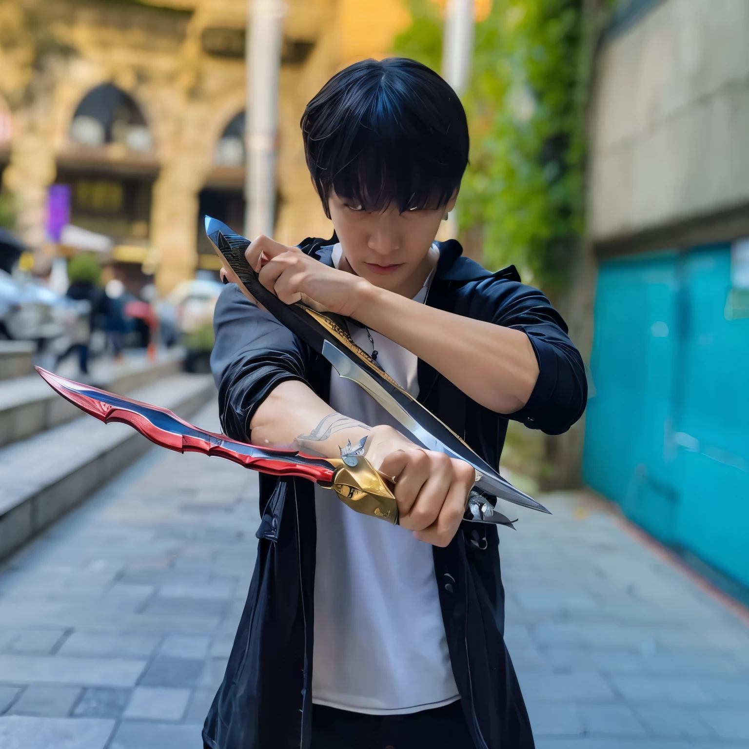 real life metal shining dagger that shines