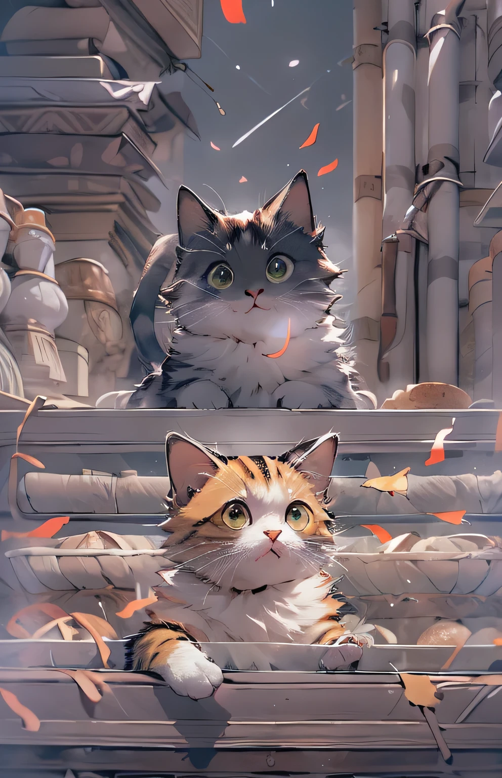 ((highest quality)), ((masterpiece)), (Get used to it), Cat , playing ,