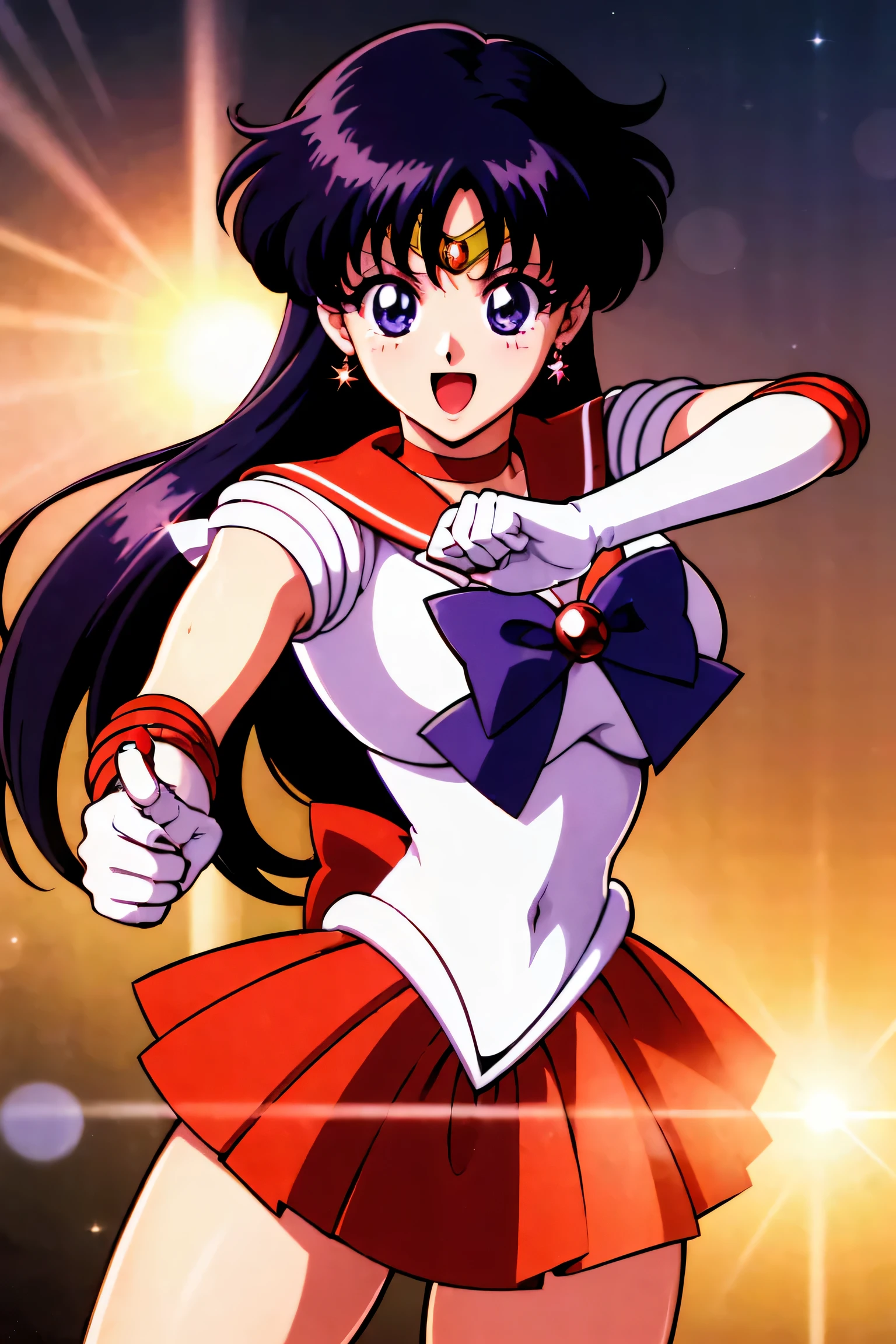 (highest quality:1.3), (masterpiece:1.4),(Anatomically correct), (Complete limbs),(Full Finger),(Accurate fingertips), (The finer details),(8k),About Photorealism,Sailor Moon!!!!!!!!, Sailor Moon Style,by Sailor Moon, Sailor Warrior Uniforms,(Sailor Mars:1.25),Aqua Eye,Long black hair,Red choker,Red High Heels,(Super Detail),(90s Anime,90s Anime,90s Anime style,cheer up,cell shaded anime),
(dynamic boxing pose:1.25), Strong lighting),born,Color Theme Red, dramatic light, (Expression of joy:1.4),magician, spell magic, magic circle, ((Magic in the hands)),(Use Fire Magic:1.14),Fire Magic, Imaginative Overlays, Artistic Fusion,Fantastic scene, moving story, Impressive visuals,
(Shining Eyes),blends well with the eye,blends well with the eye,Eye focus,(Carefully crafted brilliance, Lens flare:1.7),(Expressions of joy:1.51),Octane Rendering,Rainbow Paint Drops,Woman made of paint,Full Paint,(Movie Background),Splat,splash,Dark and blurry background,close,(Best writing, Very delicate and beautiful),Beautiful sparkle in every detail,(Soft Light:1.2),(soft money tone lighting),W腕 and Soft Lighting,dramatic light,((Cinematic Light)),Ambient Occlusion,Zhou Xianguang,Intense,powerful,Absolutely eye-catching splashes of color,((caustic)),ray tracing reflection,The light shines,morning,