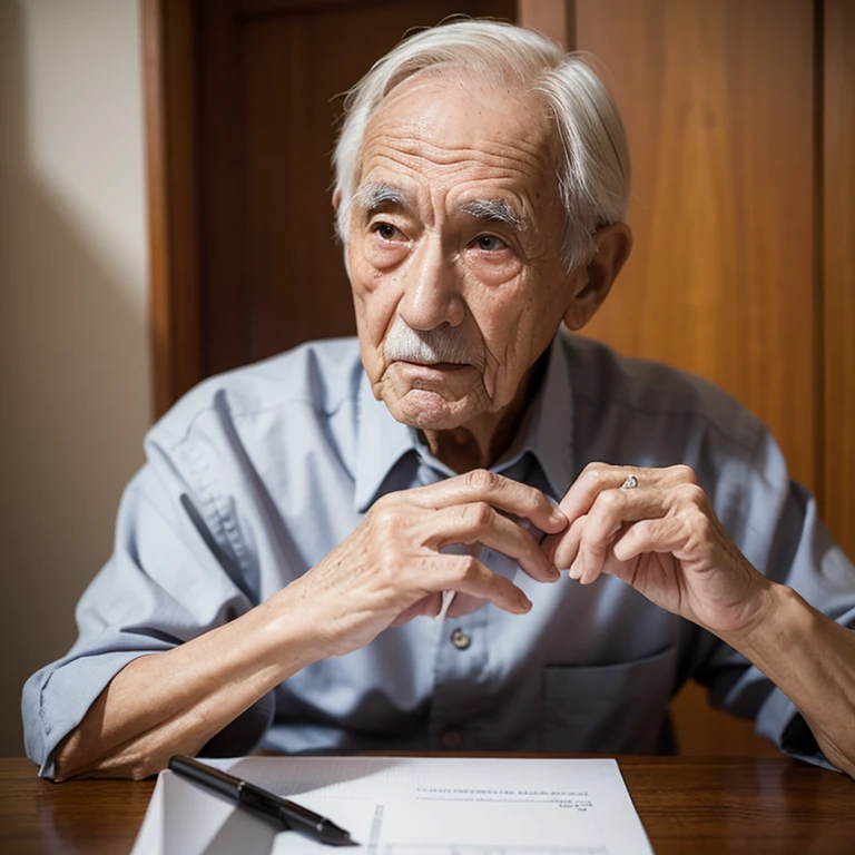 An elderly man with a joint injury