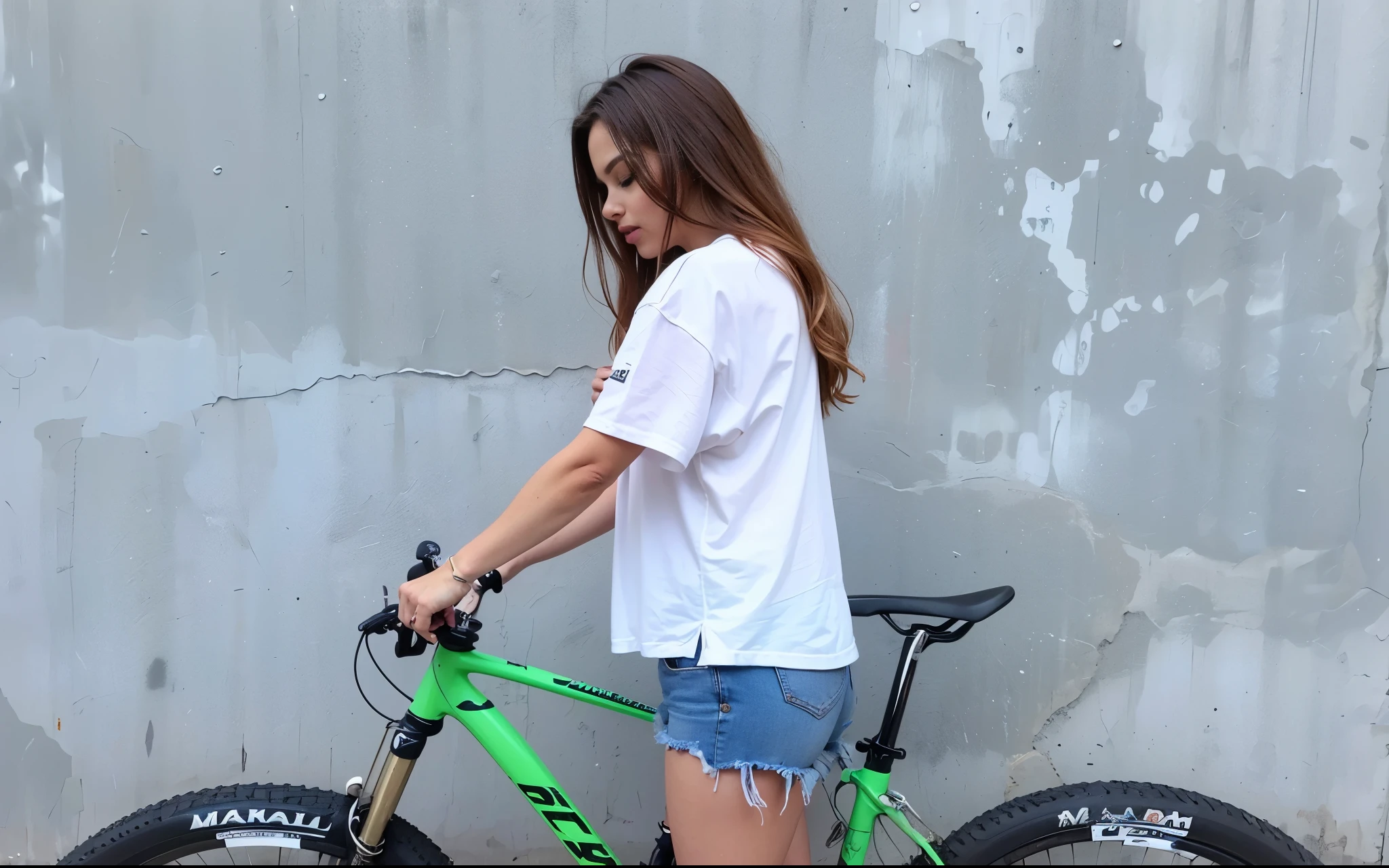 mulher arafa em frente a uma parede grafitada com um skate, cintura fina e quadris grossos, barriga exposta, magra, jeans preto extremamente apertado, usando um top cropped sexy, corte de meio corpo, cintura fina, foto de corpo inteiro, wearing pants, usando top curto, vestindo um top curto, linda barriga