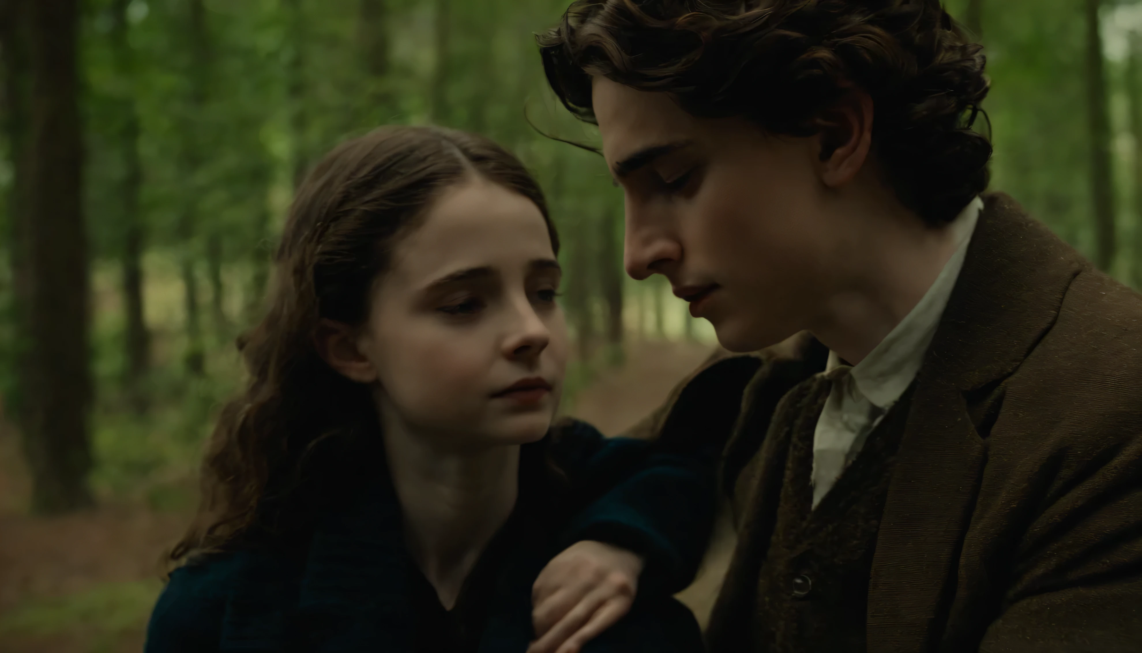 Timothée Chalamet and Mackenzie Foy very sad face