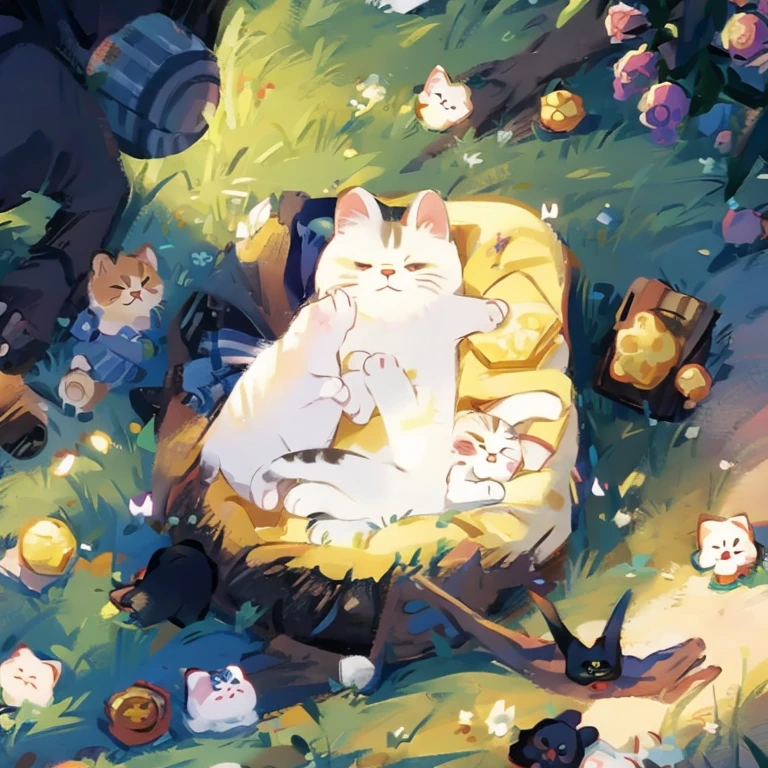 Omelette,cat,sleeping