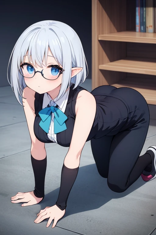 Sexy Braided left side of face topless looking at the camera On all fours Back Angle Shoulder Bob silver hair bob hairストレートヘア high school student uniform girdle I can see your pants An elf with blue-silver hair and blue eyes I want to be a powerhouse behind the scenes. beta Qiyin Black-rimmed round glasses Big Breasts Black Costume In awe of Shadow、Each and every event is a unique heroic tale「Shadow-sama's Chronicles」I am writing Perhaps because she is a literary girl at heart, she has little interest in fighting and can even be said to have no desire to seek or improve herself in order to become stronger. The shoes are knee-high Droopy eyes