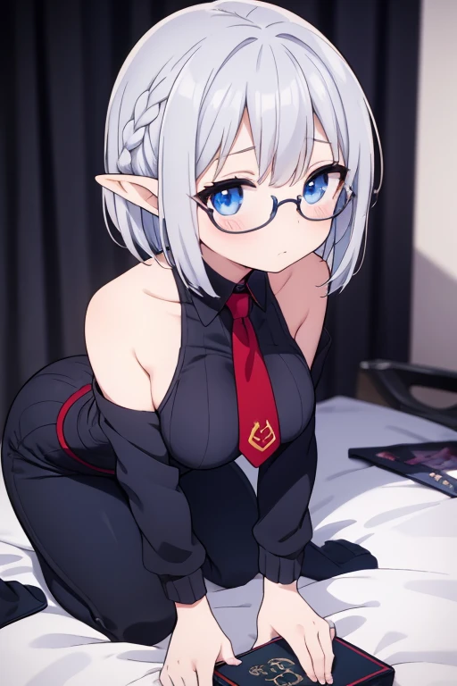 Sexy Braided left side of face topless looking at the camera On all fours Back Angle Shoulder Bob silver hair bob hairストレートヘア high school student uniform girdle I can see your pants An elf with blue-silver hair and blue eyes I want to be a powerhouse behind the scenes. beta Qiyin Black-rimmed round glasses Big Breasts Black Costume In awe of Shadow、Each and every event is a unique heroic tale「Shadow-sama's Chronicles」I am writing Perhaps because she is a literary girl at heart, she has little interest in fighting and can even be said to have no desire to seek or improve herself in order to become stronger. The shoes are knee-high Droopy eyes