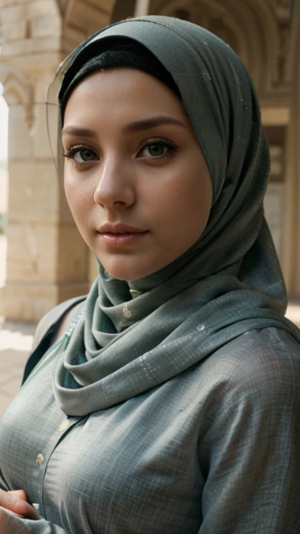 1lady , solo, beautiful face, high detailed realistic green eyes, double eyelids, high detailed realistic pupils, (upon body from head to waist:1.36), (wearing hijab:1.37), (moslem headscarf:1.37), reading glasses, sitting alone on a long chair, amazing mosque park background, taj mahal, best quality, masterpiece, highres, black and white moslem female dress, Beautiful face, (upon body from head to waist:1.35), tyndall effect, photorealistic, dark studio, two tone lighting, 8k uhd, dslr, soft lighting, high quality, volumetric lighting, candid, Photograph, high resolution, 4k, 8k, Bokeh, (hyperrealistic girl), (illustration), (high resolution), (extremely detailed), (best illustration), (beautiful detailed eyes), (best quality), (ultra-detailed), (masterpiece), (wallpaper), (photorealistic), (natural light), (rim lighting), (detailed face), (high detailed realistic skin face texture), (anatomically correct), (heterochromic eyes), (detailed eyes), (sparkling eyes), (dynamic pose), (hair completely covered by the hijab:1.35), looking to viewer