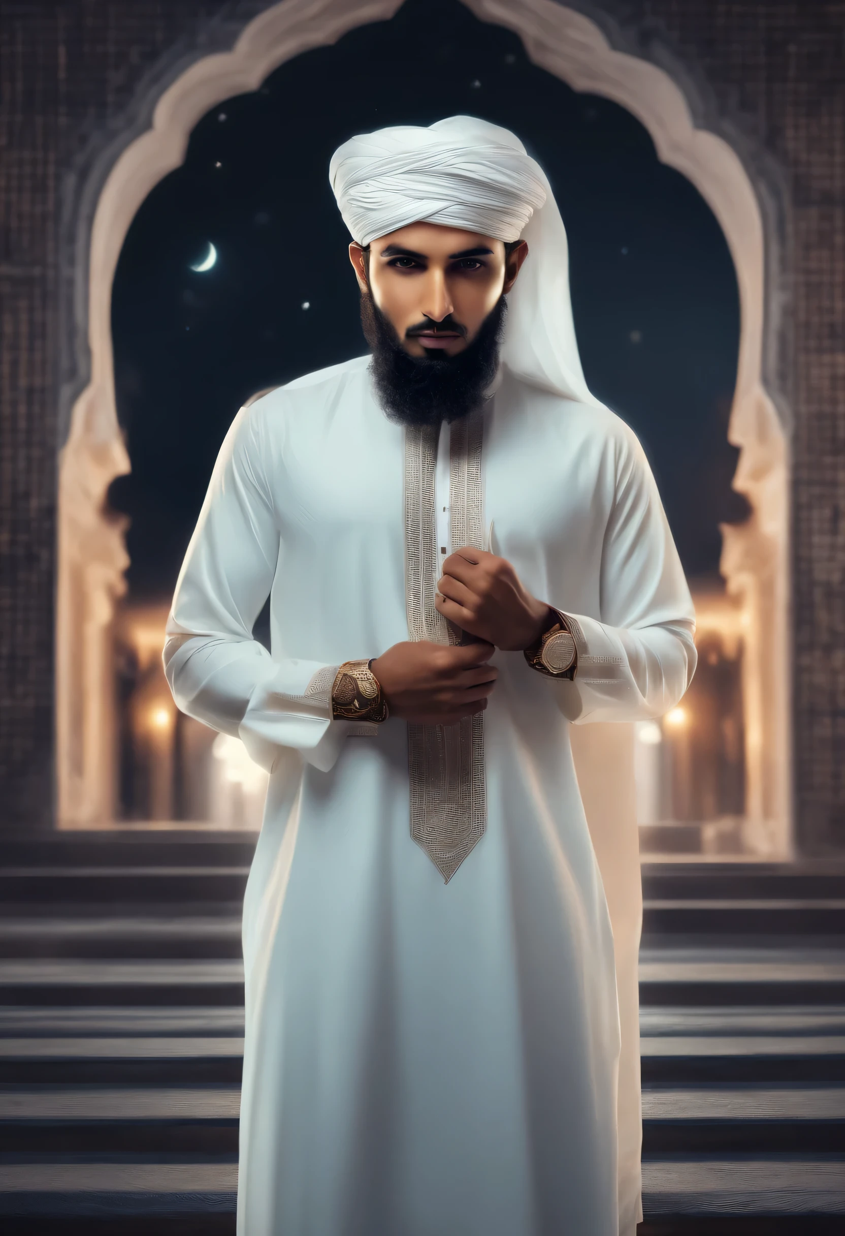 I Creat a image were i am explaining something to my audience looking into the camera with neon background
Image should be of smart islamic boy in white clothing
Hd Quality
4k Quality
Very Detailed
Image aspect ratio should be 16:9
16:9 aspect ratio