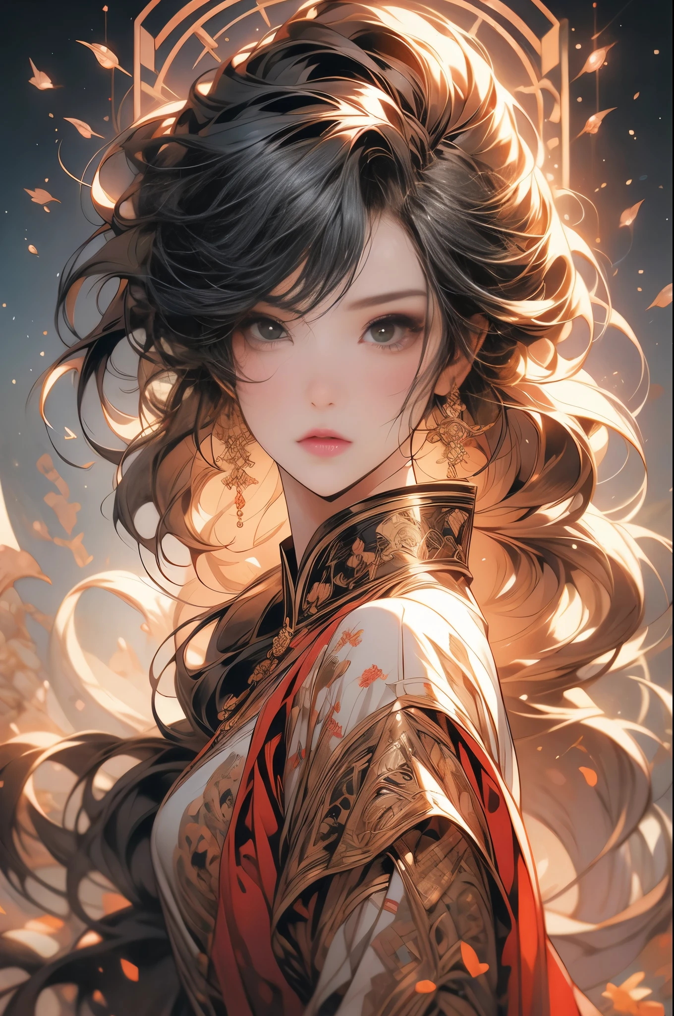 8k,A beautiful oriental girl,by Minjae Lee,Carne Griffiths,Emily Kell,Geoffroy Thoorens,Aaron Horkey,Jordan Grimmer,Greg Rutkowski,amazing depth,masterwork,surreal,geometric patterns,intricately detailed,bokeh,perfect balanced,deep fine borders,artistic photorealism,smooth,great masterwork by head of prompt engineering,woman,